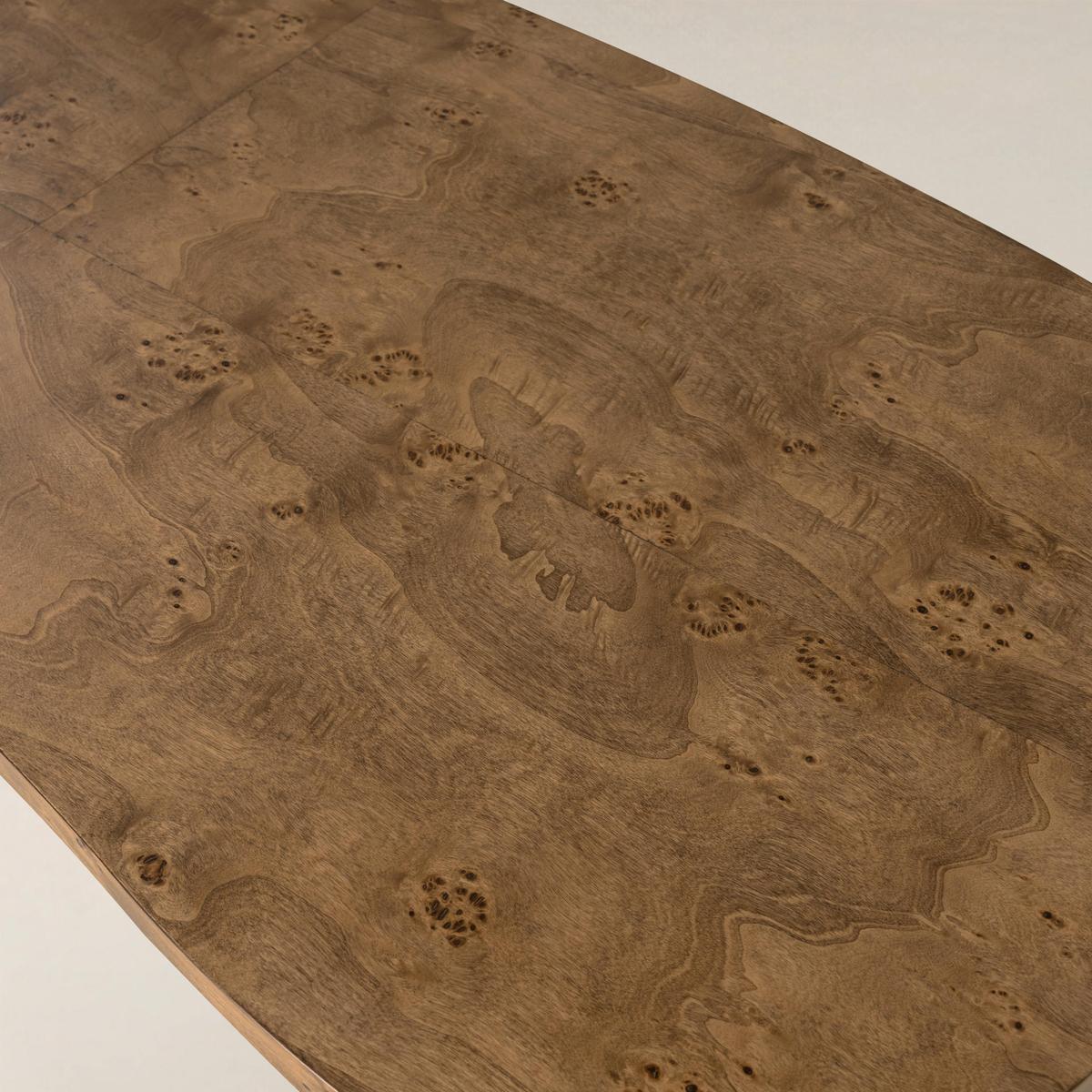 Isaac Modern Burl Wood Desk with Sculptural Curves