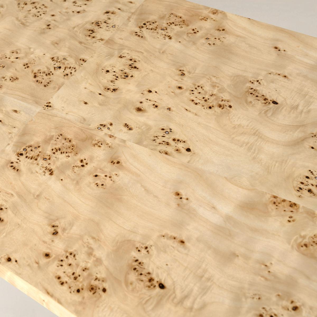 Isaac Modern Burl Wood Desk with Sculptural Curves