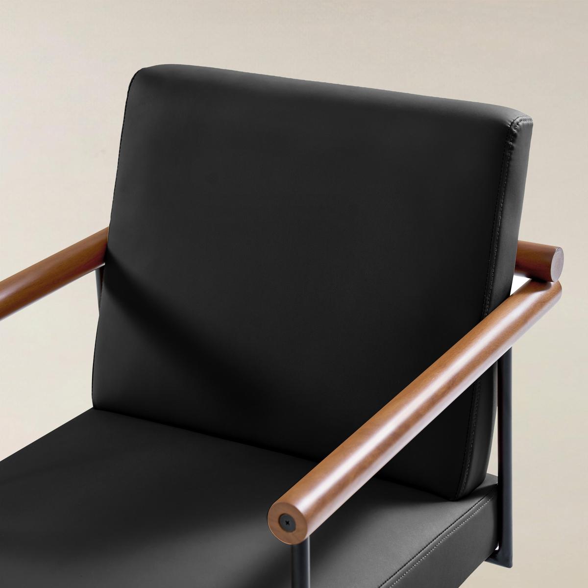 Aurora Scandi Style Swivel Office Chair with Solid Wood Armrests