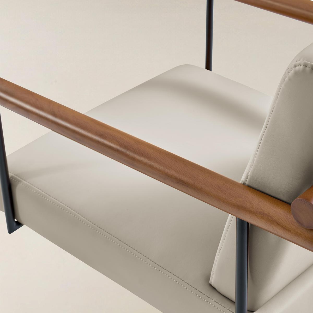 Aurora Scandi Style Swivel Office Chair with Solid Wood Armrests