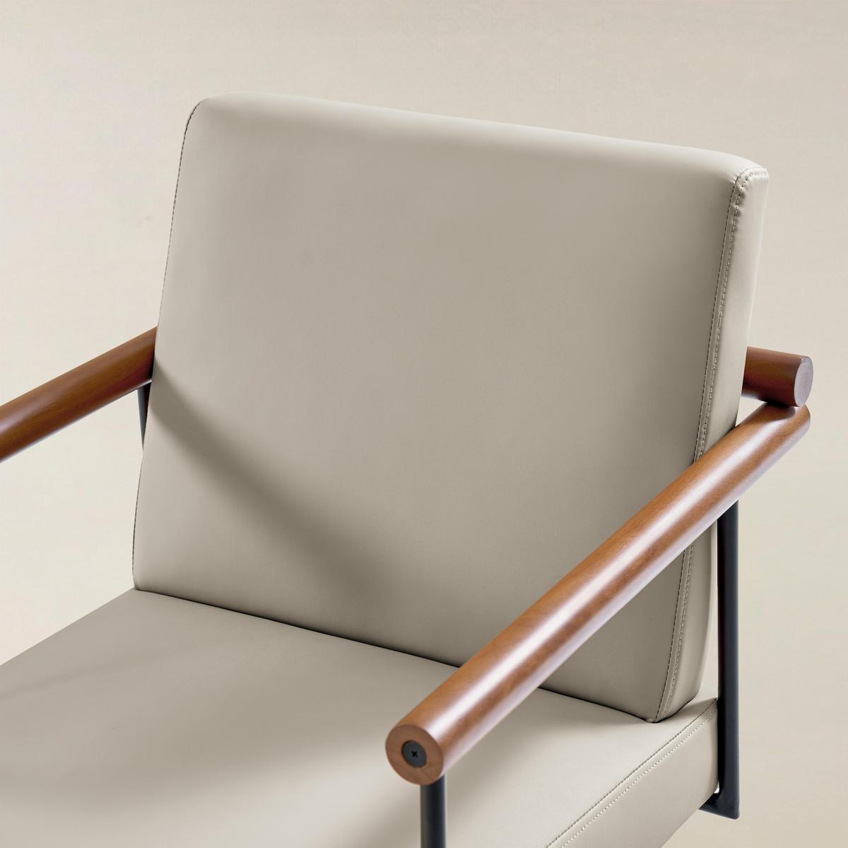 Aurora Scandi Style Swivel Office Chair with Solid Wood Armrests