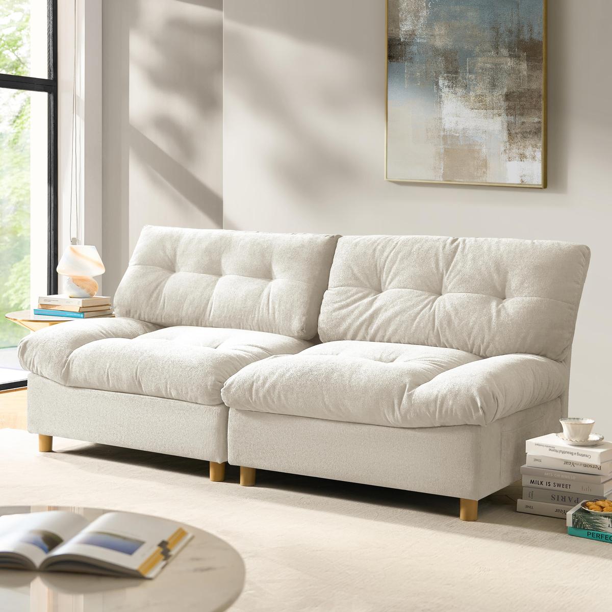 Hilario Loveseat with USB-C Ports Tufted Design