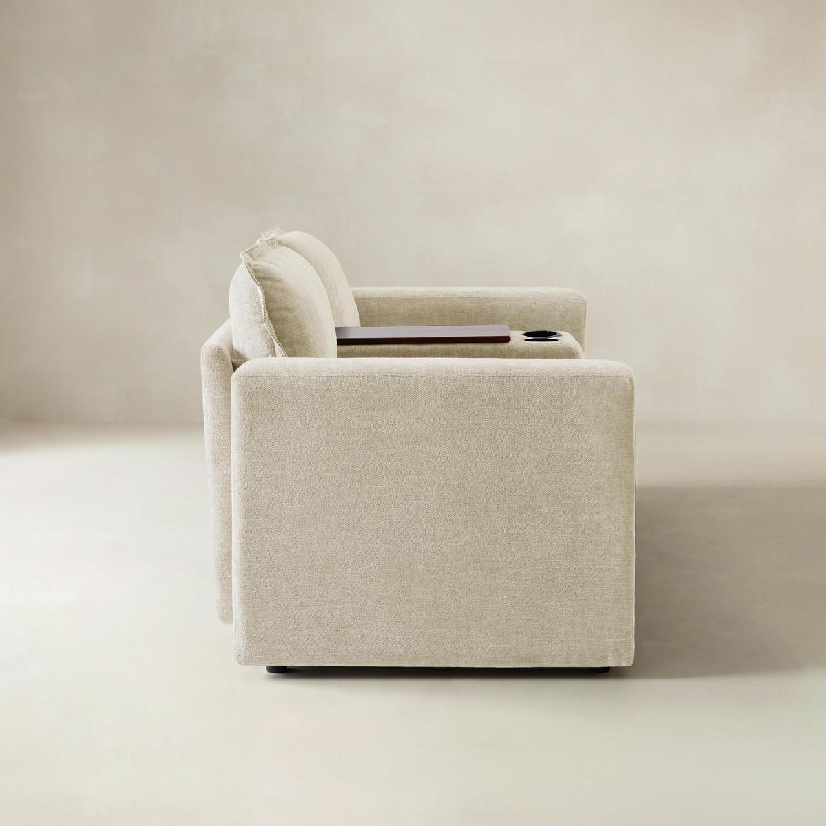 Miriam Sectional Sofa with Storage, Tabletop, Cup Holders & USB Ports