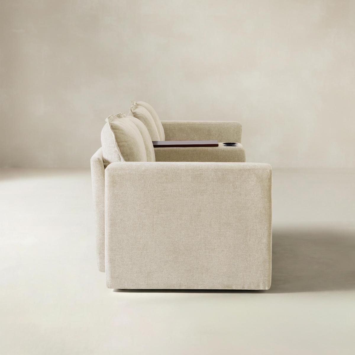 Miriam Sectional Sofa with Storage, Tabletop, Cup Holders & USB Ports