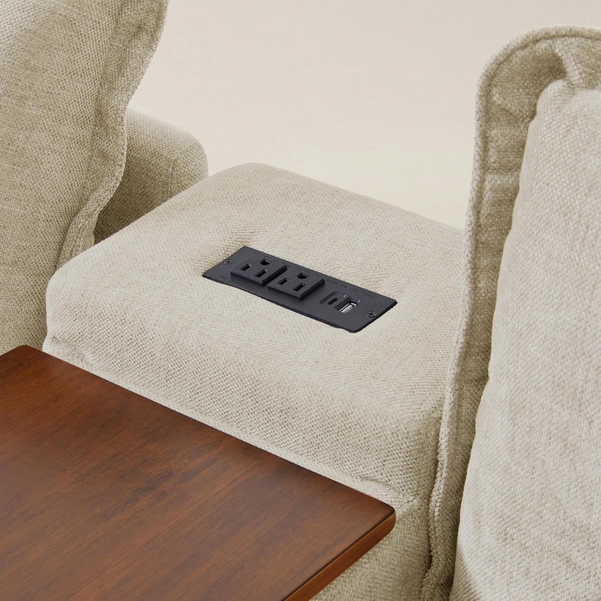 Miriam Sectional Sofa with Storage, Tabletop, Cup Holders & USB Ports