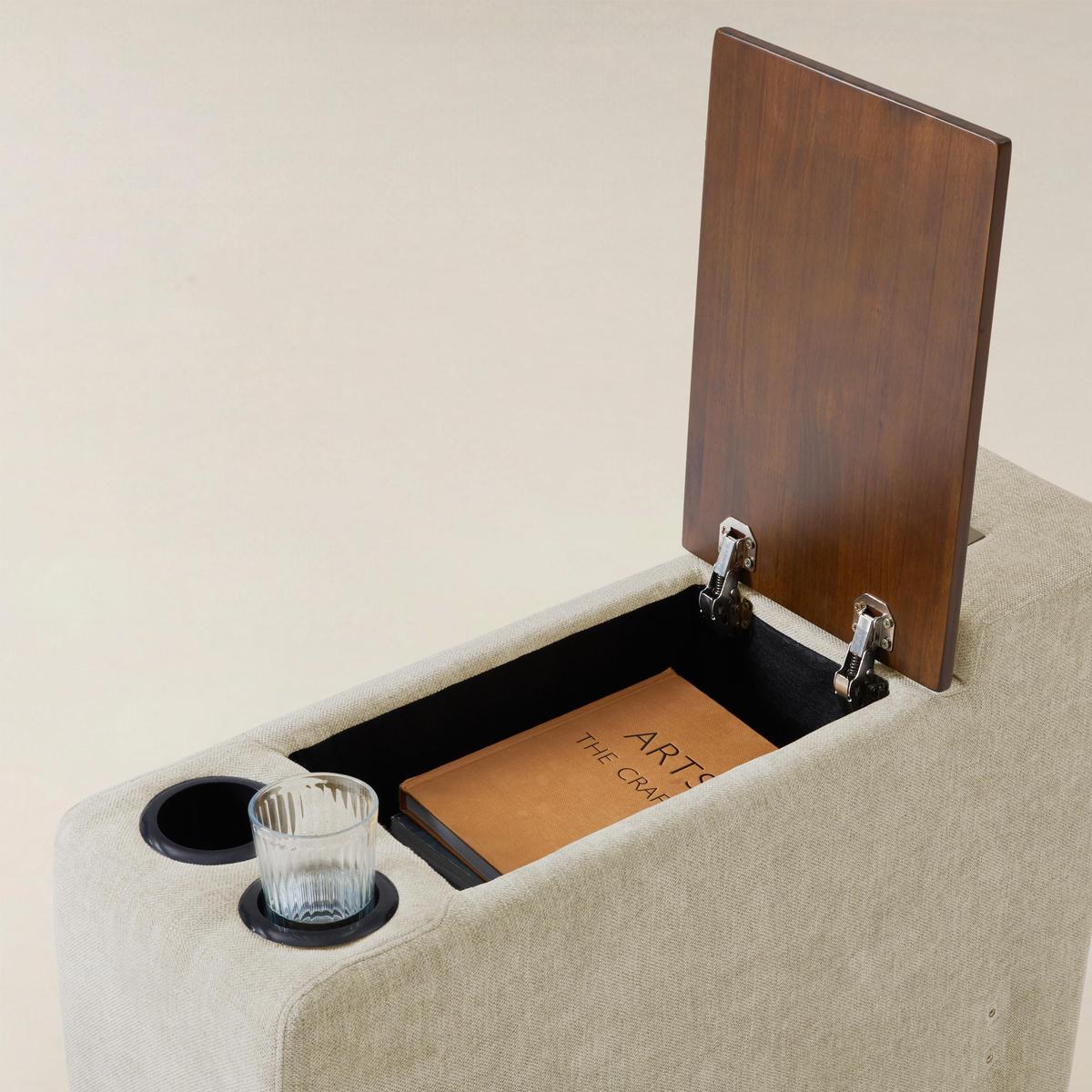 Miriam Sectional Sofa with Storage, Tabletop, Cup Holders & USB Ports