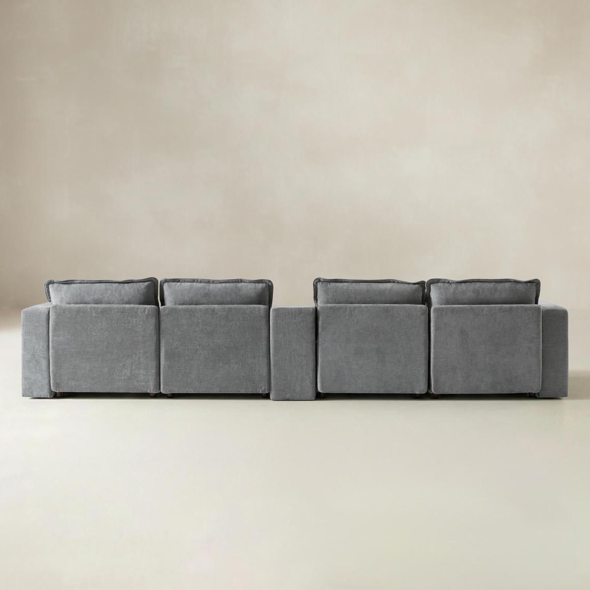 Miriam Sectional Sofa with Storage, Tabletop, Cup Holders & USB Ports
