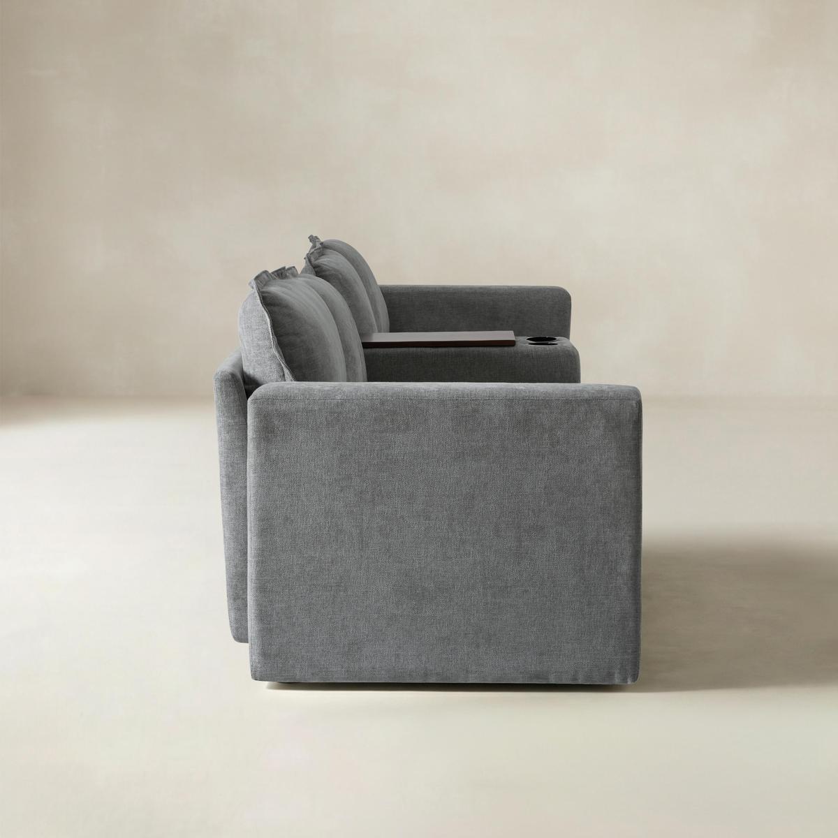 Miriam Sectional Sofa with Storage, Tabletop, Cup Holders & USB Ports