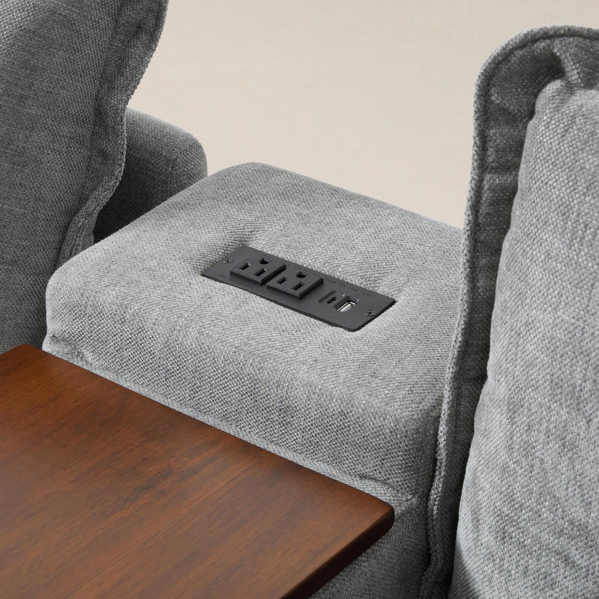 Miriam Sectional Sofa with Storage, Tabletop, Cup Holders & USB Ports