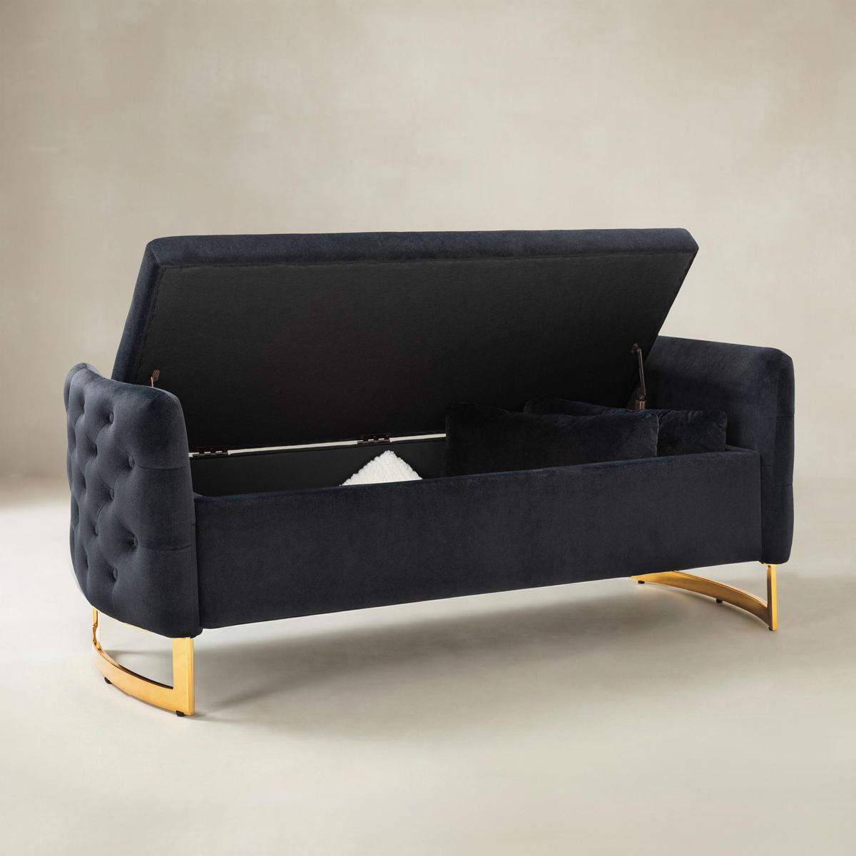 Angelo Upholstered Flip Top Storage Bench