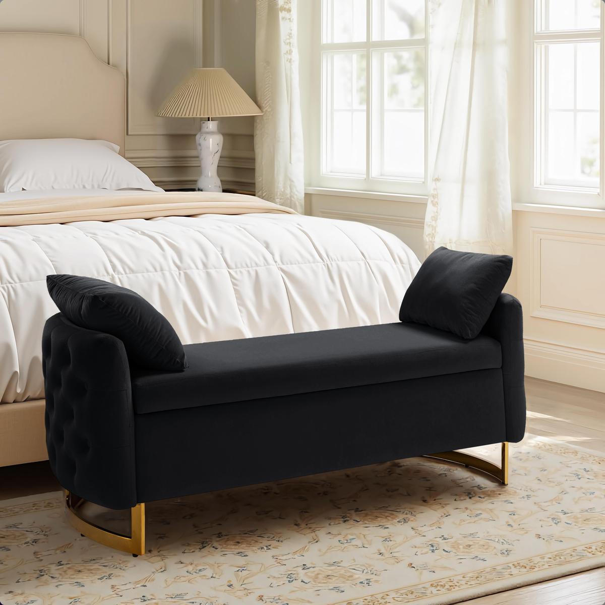 Upholstered Flip Top Storage Bench