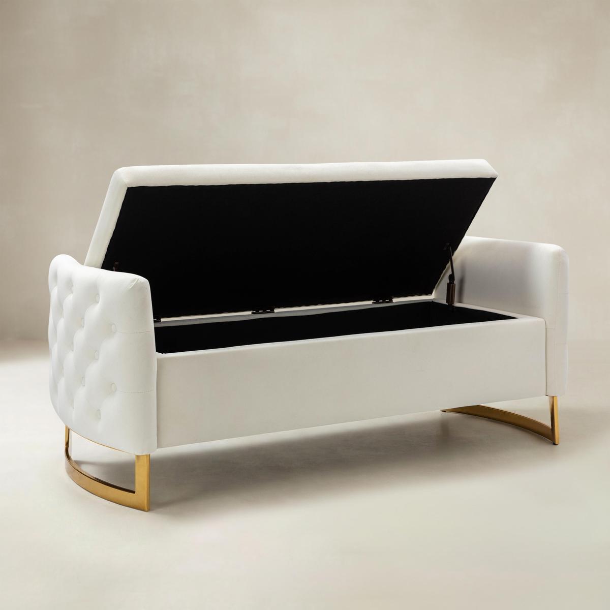 Angelo Upholstered Flip Top Storage Bench