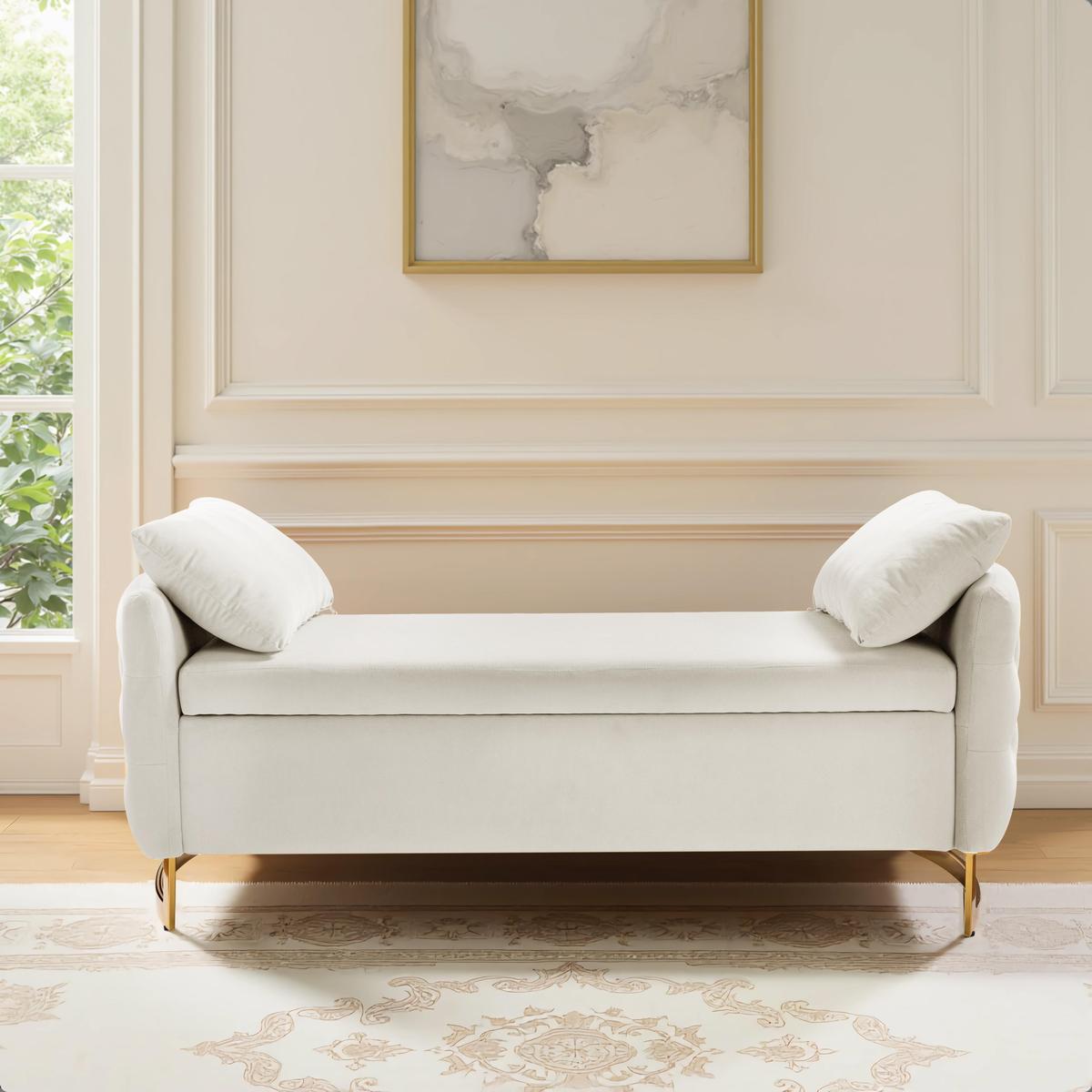 Angelo Upholstered Flip Top Storage Bench