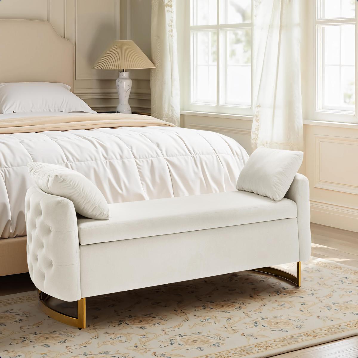 Angelo Upholstered Flip Top Storage Bench