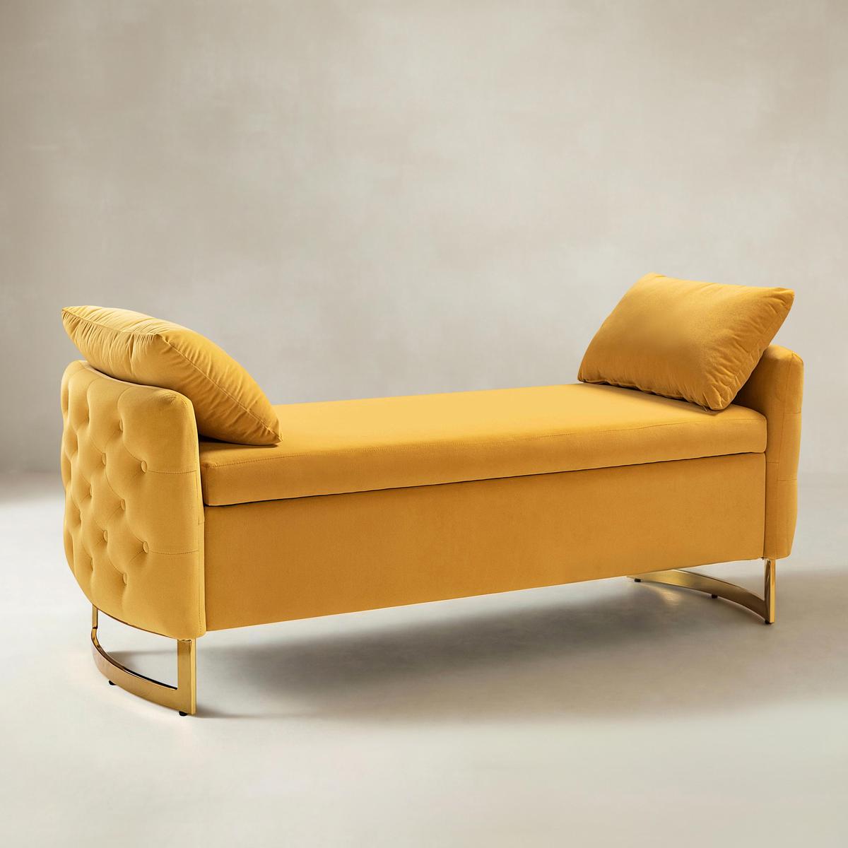 Upholstered Flip Top Storage Bench