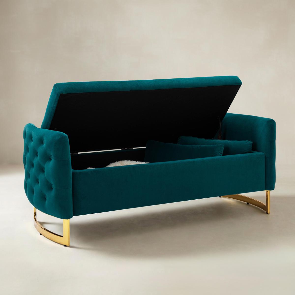 Angelo Upholstered Flip Top Storage Bench