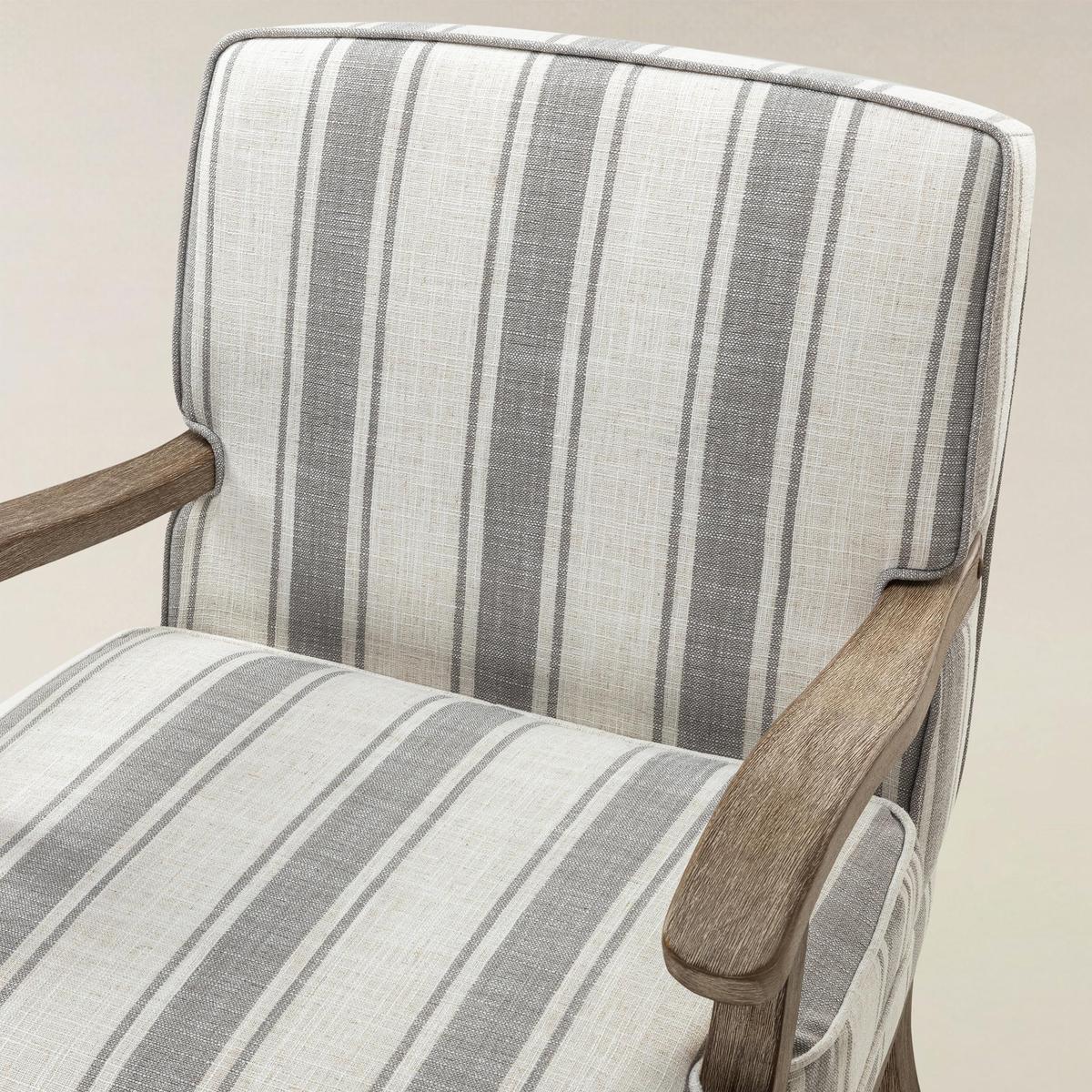 Randolph Elegant Farmhouse Style Armchair with Solid Wood Arms