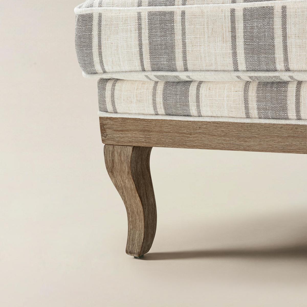 Randolph Elegant Farmhouse Style Armchair with Solid Wood Arms