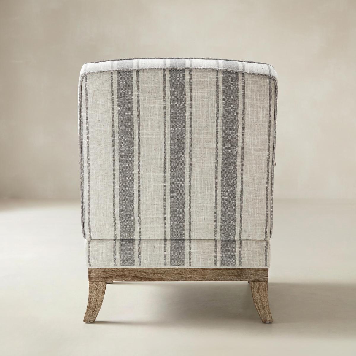 Randolph Elegant Farmhouse Style Armchair with Solid Wood Arms