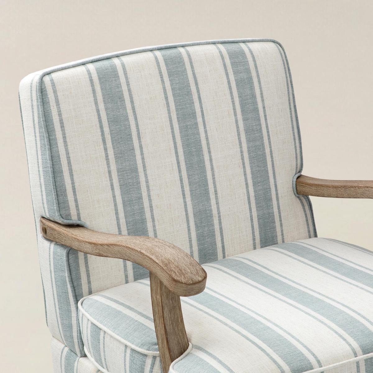Randolph Elegant Farmhouse Style Armchair with Solid Wood Arms