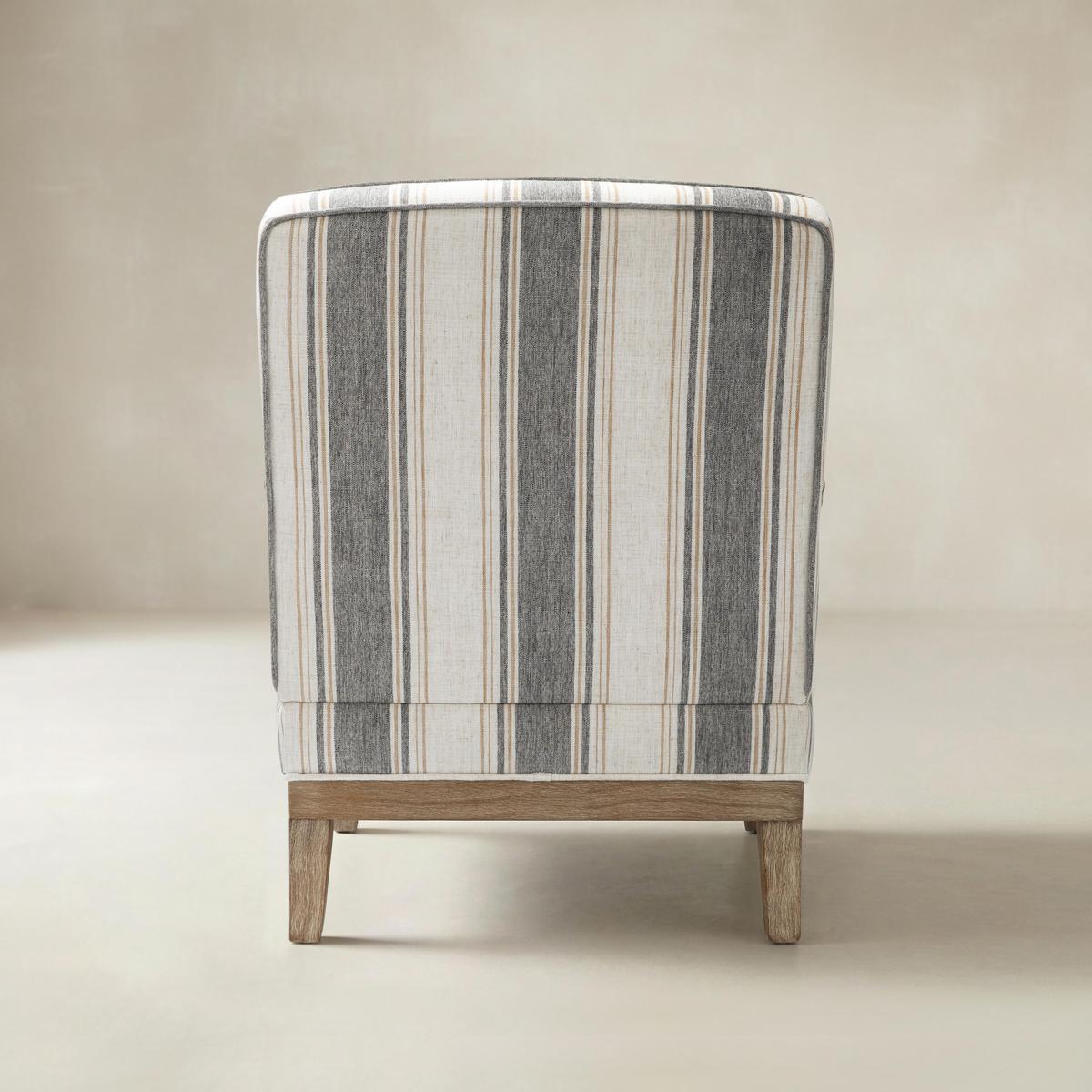 Randolph Elegant Farmhouse Style Armchair with Solid Wood Arms