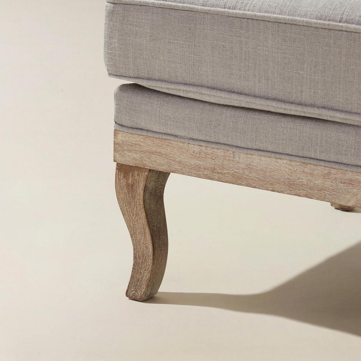 Randolph Farmhouse Upholstered Accent Chair with Solid Wood Arms