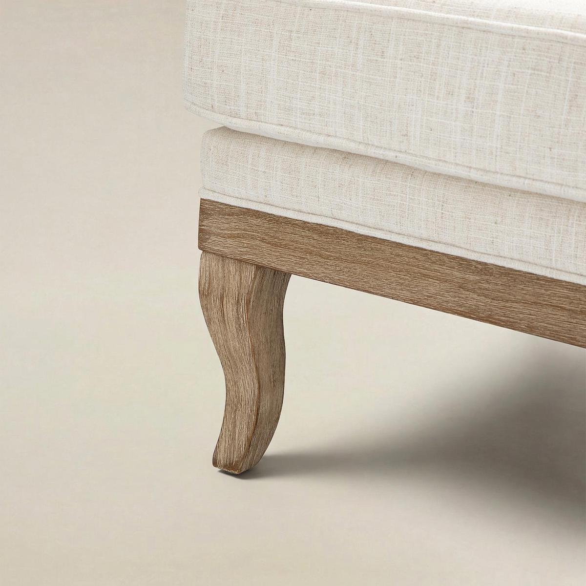 Randolph Farmhouse Upholstered Accent Chair with Solid Wood Arms