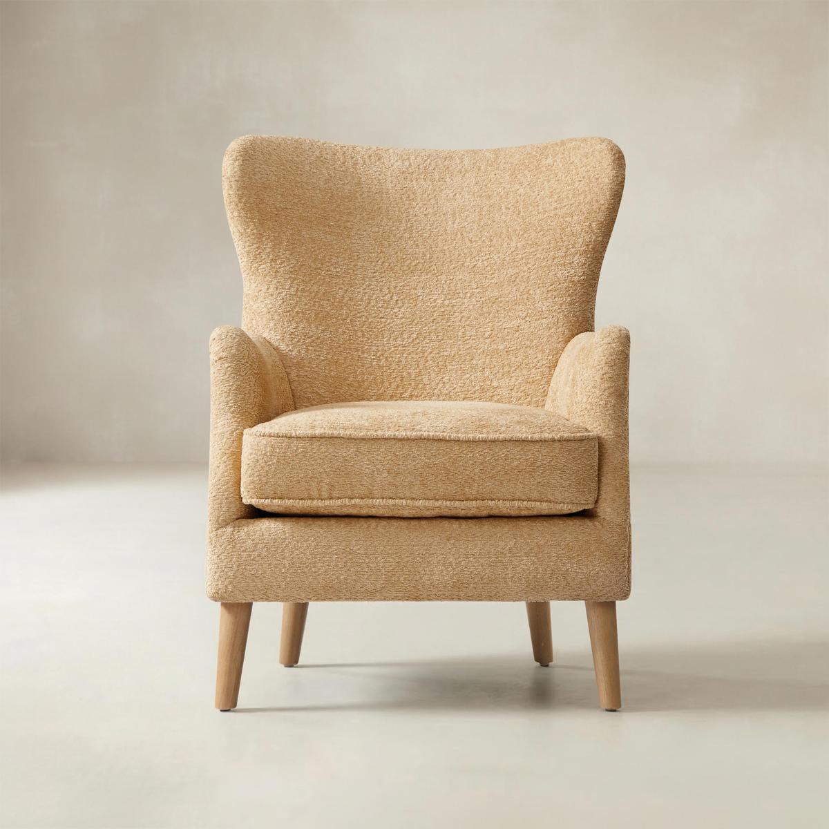 Dorothy Upholstered Armchair with Rubber Wood & Durable Legs