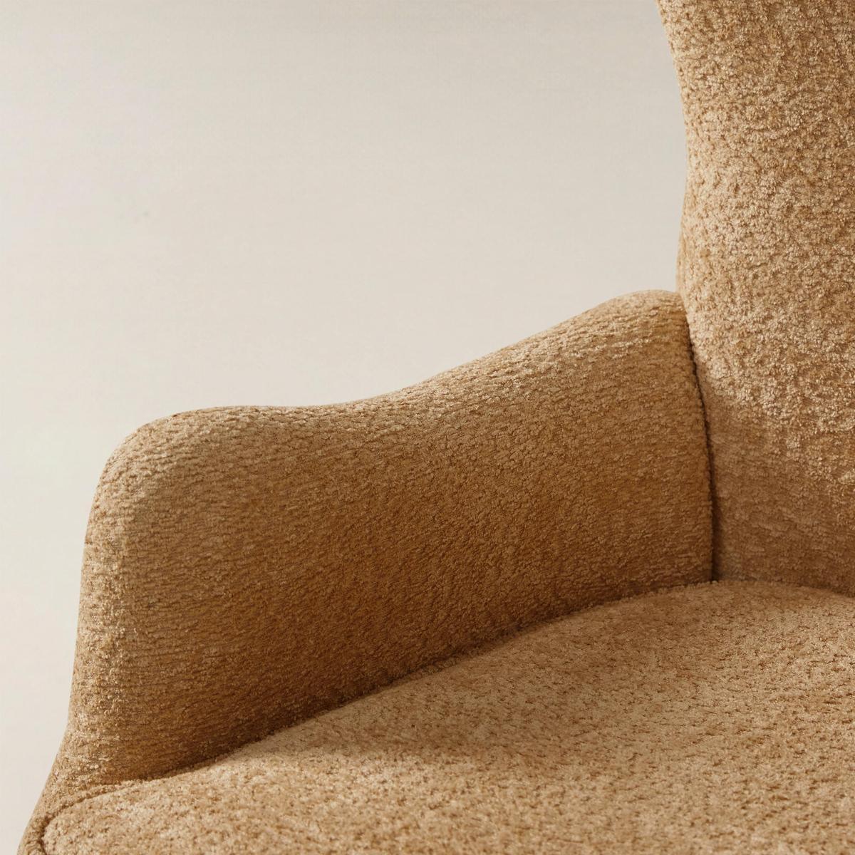 Dorothy Upholstered Armchair with Rubber Wood & Durable Legs