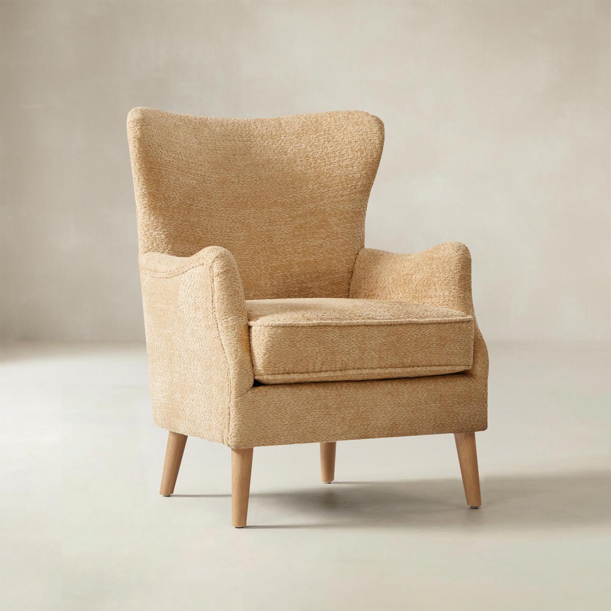 Dorothy Upholstered Armchair with Rubber Wood & Durable Legs