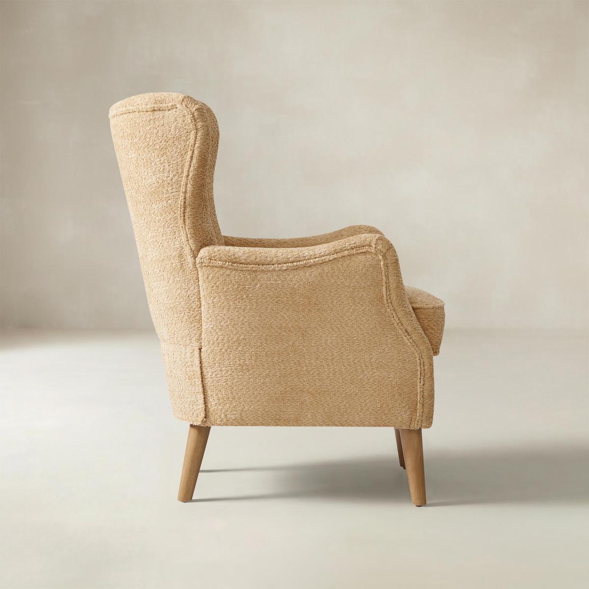 Dorothy Upholstered Armchair with Rubber Wood & Durable Legs