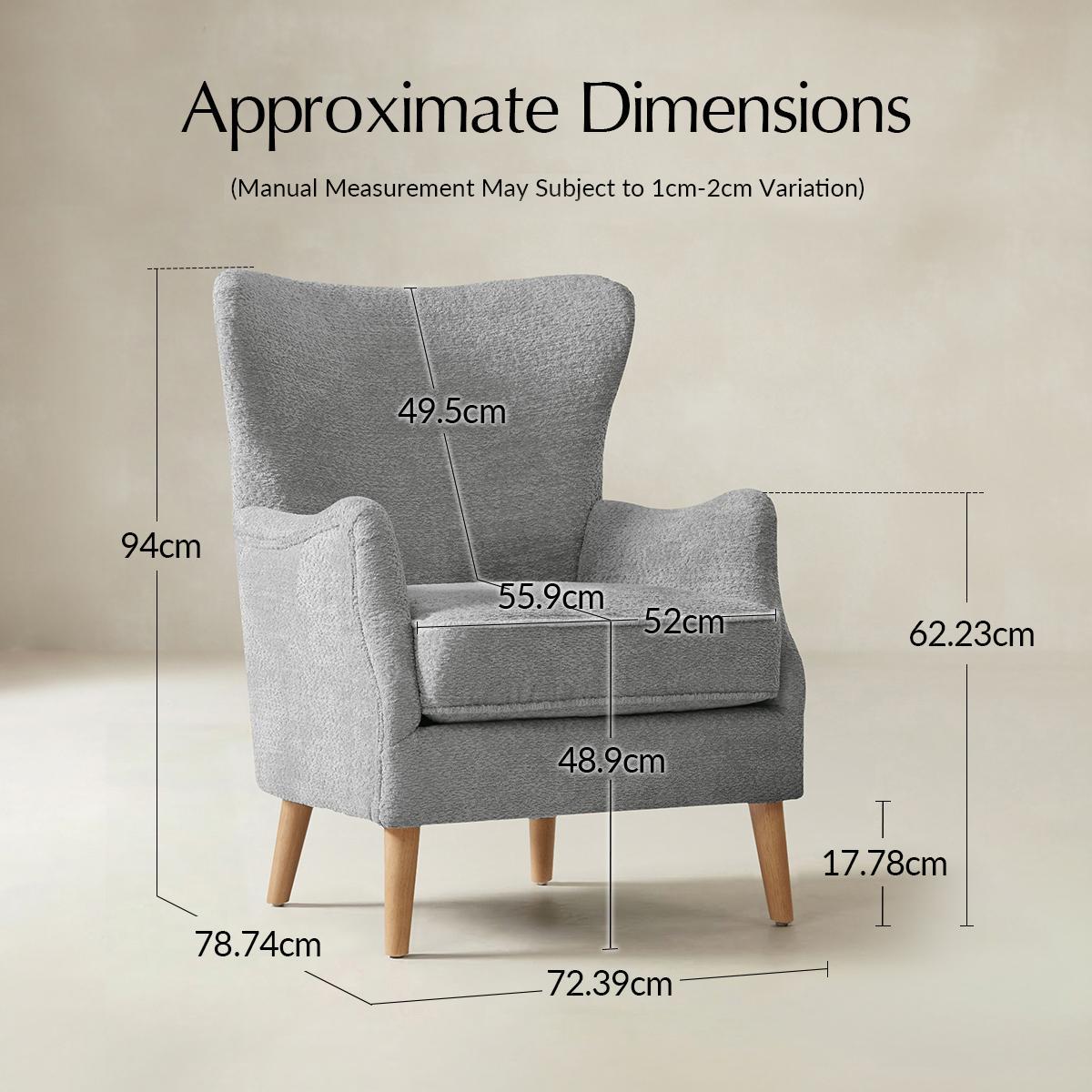 Dorothy Upholstered Armchair with Rubber Wood & Durable Legs