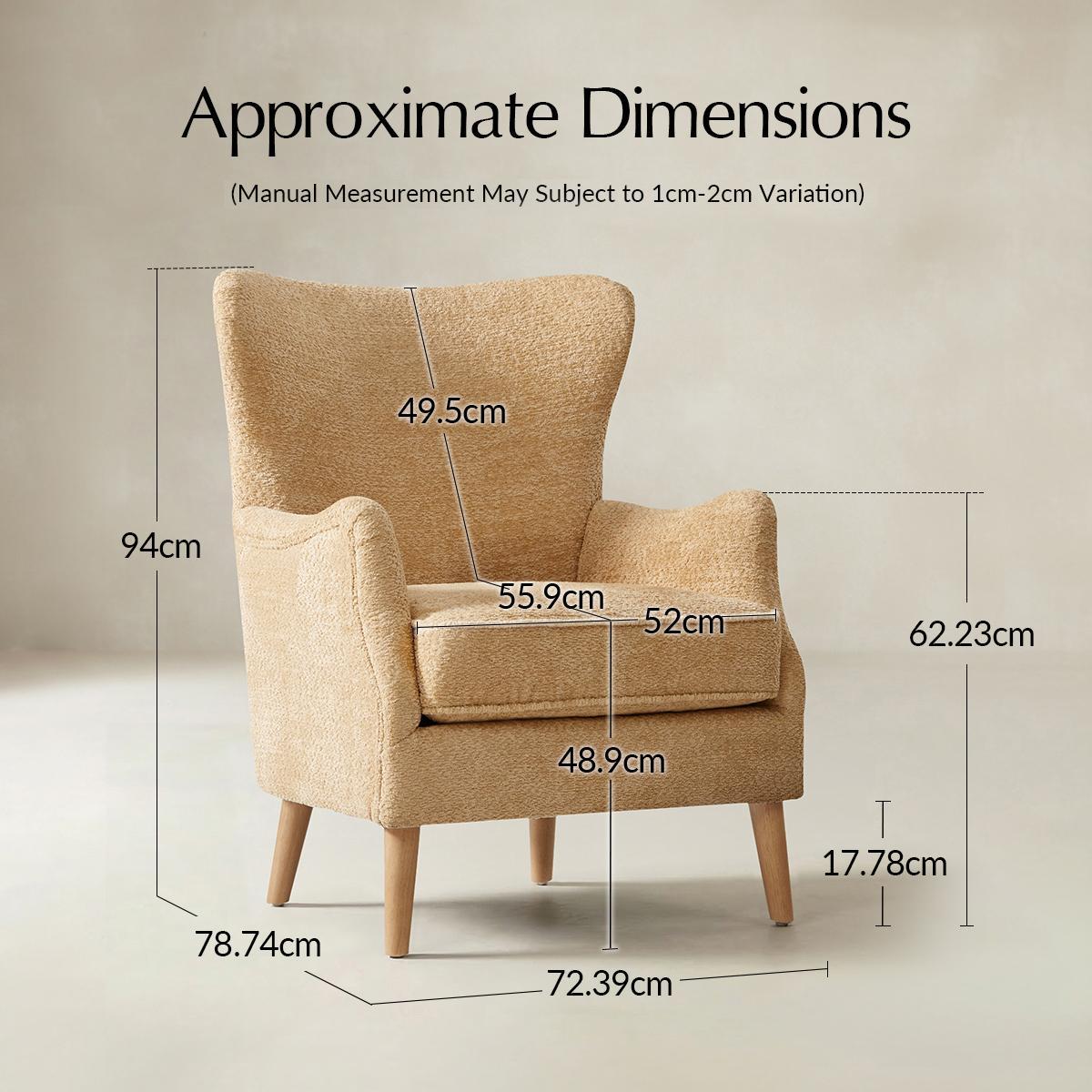 Dorothy Upholstered Armchair with Rubber Wood & Durable Legs