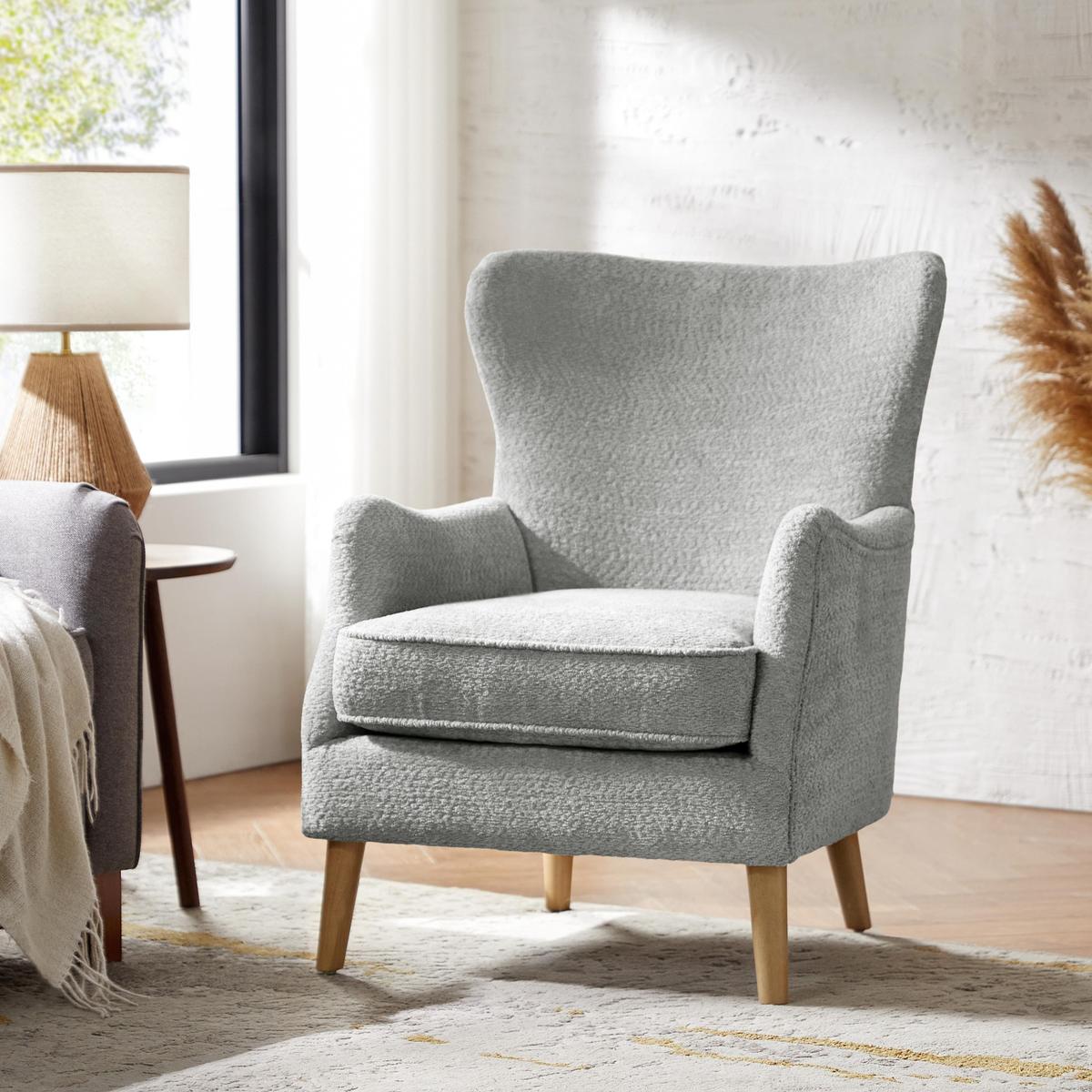 Dorothy Upholstered Armchair with Rubber Wood & Durable Legs