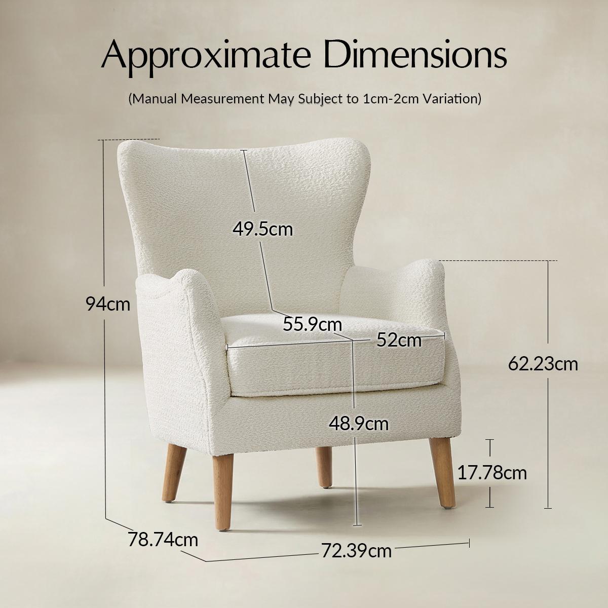 Dorothy Upholstered Armchair with Rubber Wood & Durable Legs