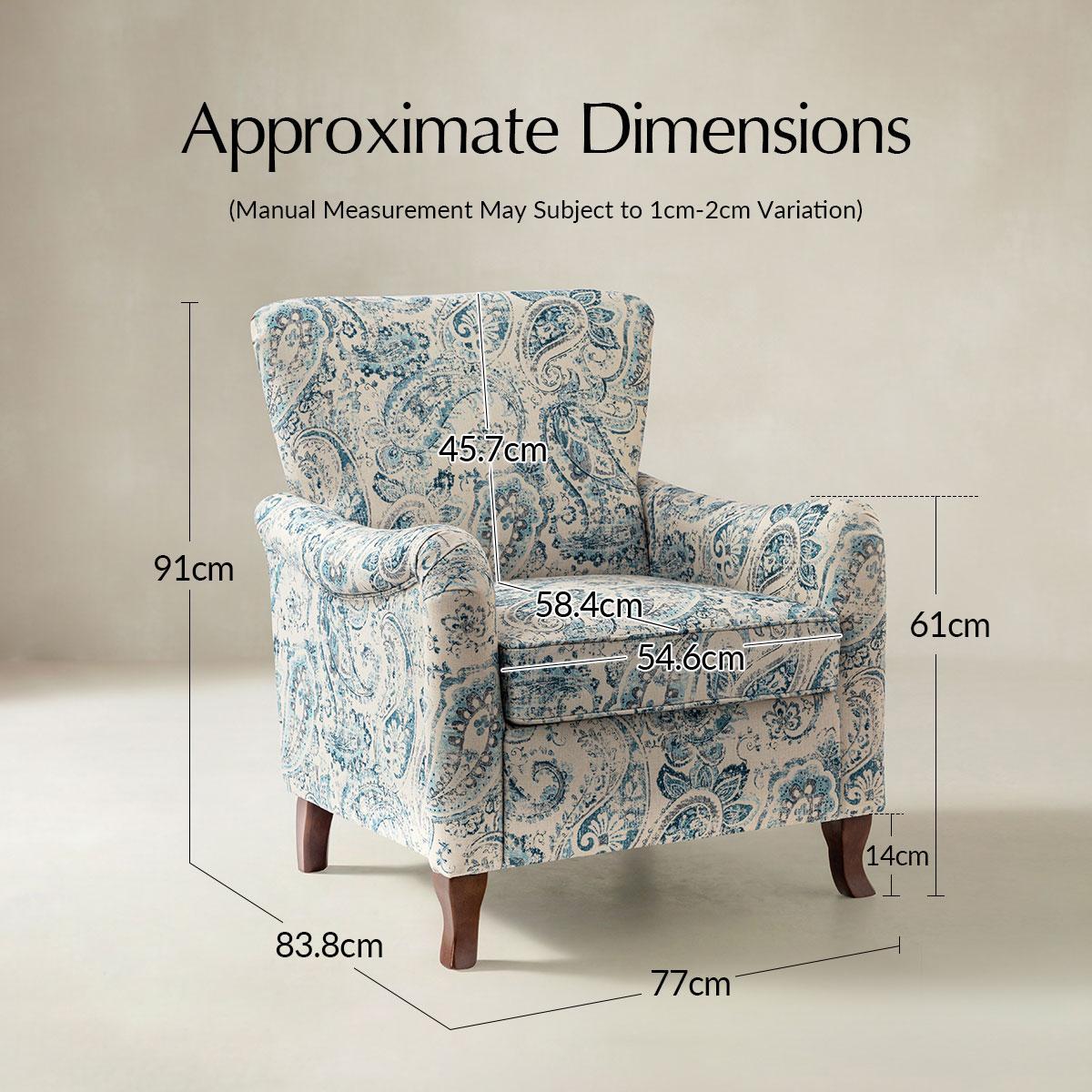 Raimund Farmhouse Floral Wingback Upholstered Armchair