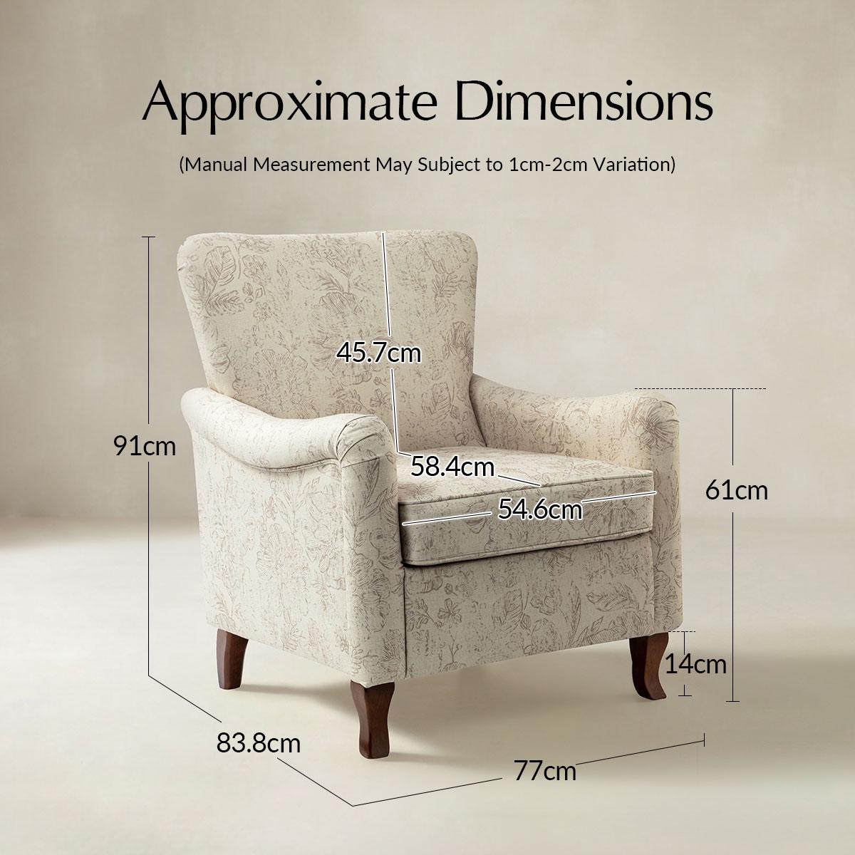 Raimund Farmhouse Floral Wingback Upholstered Armchair