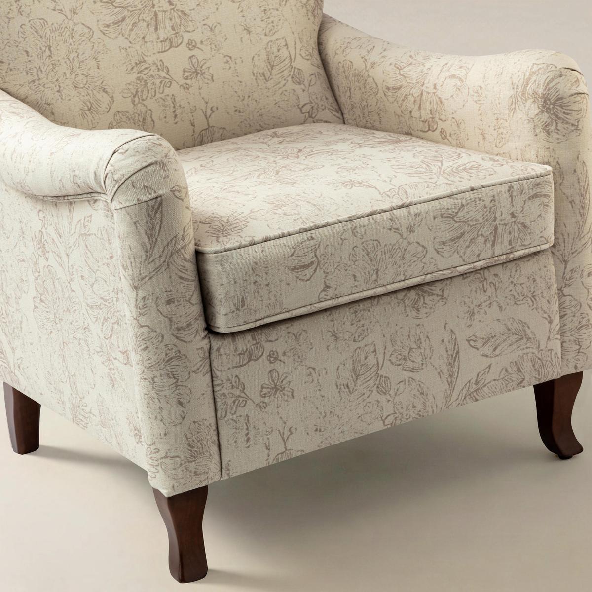 Raimund Farmhouse Floral Wingback Upholstered Armchair