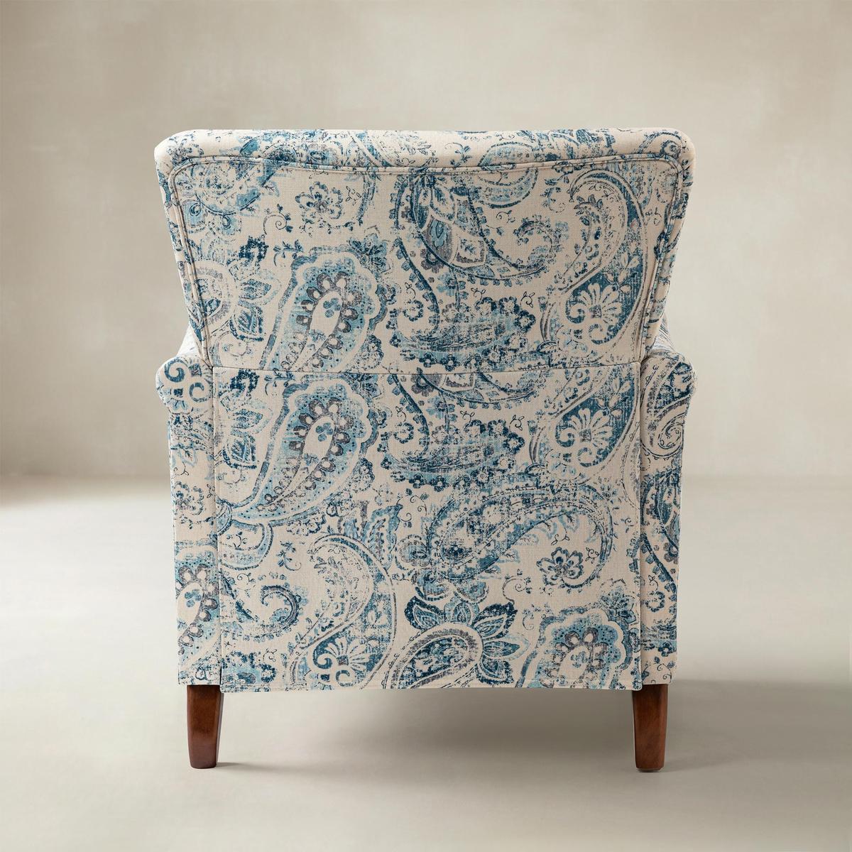 Raimund Farmhouse Floral Wingback Upholstered Armchair