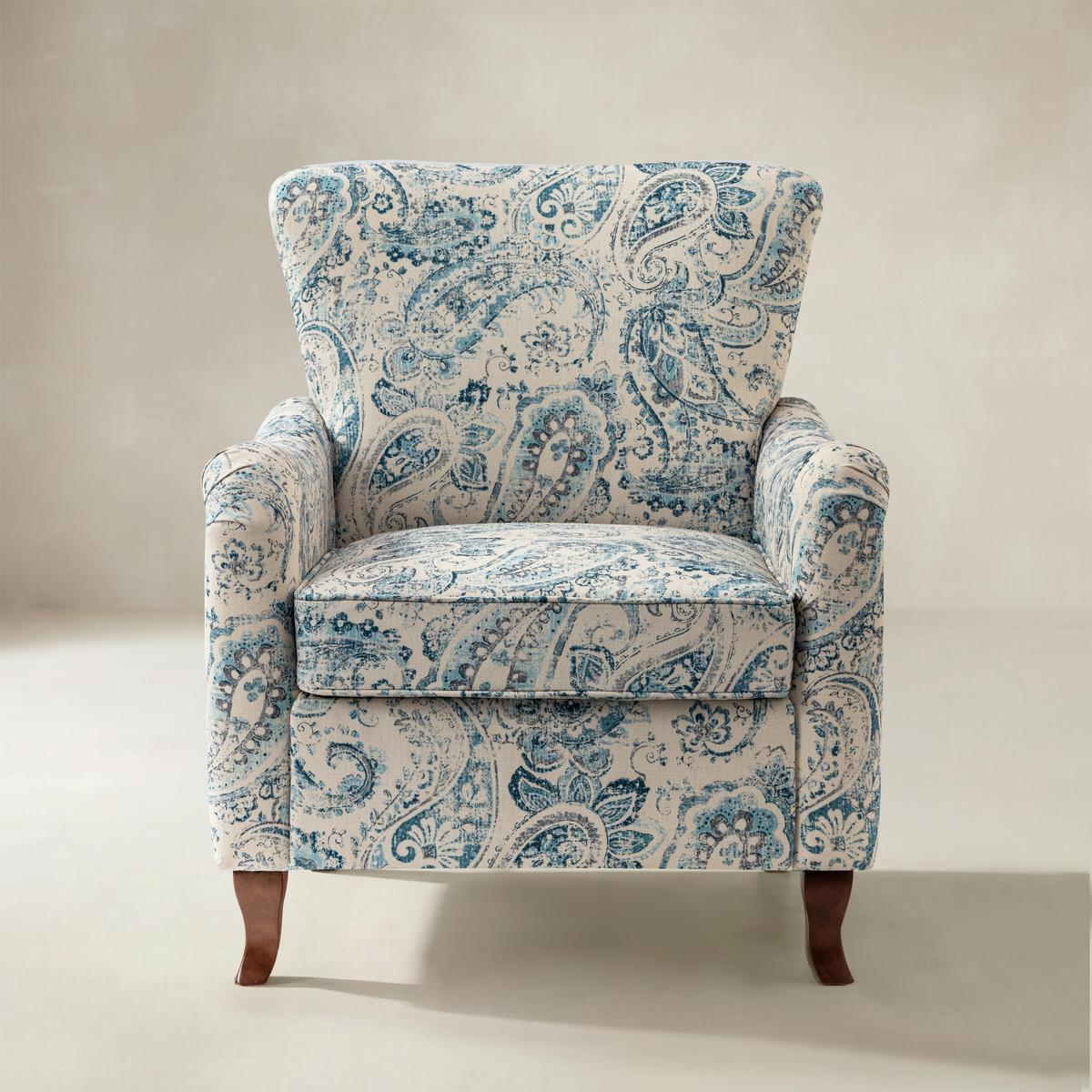 Raimund Farmhouse Floral Wingback Upholstered Armchair