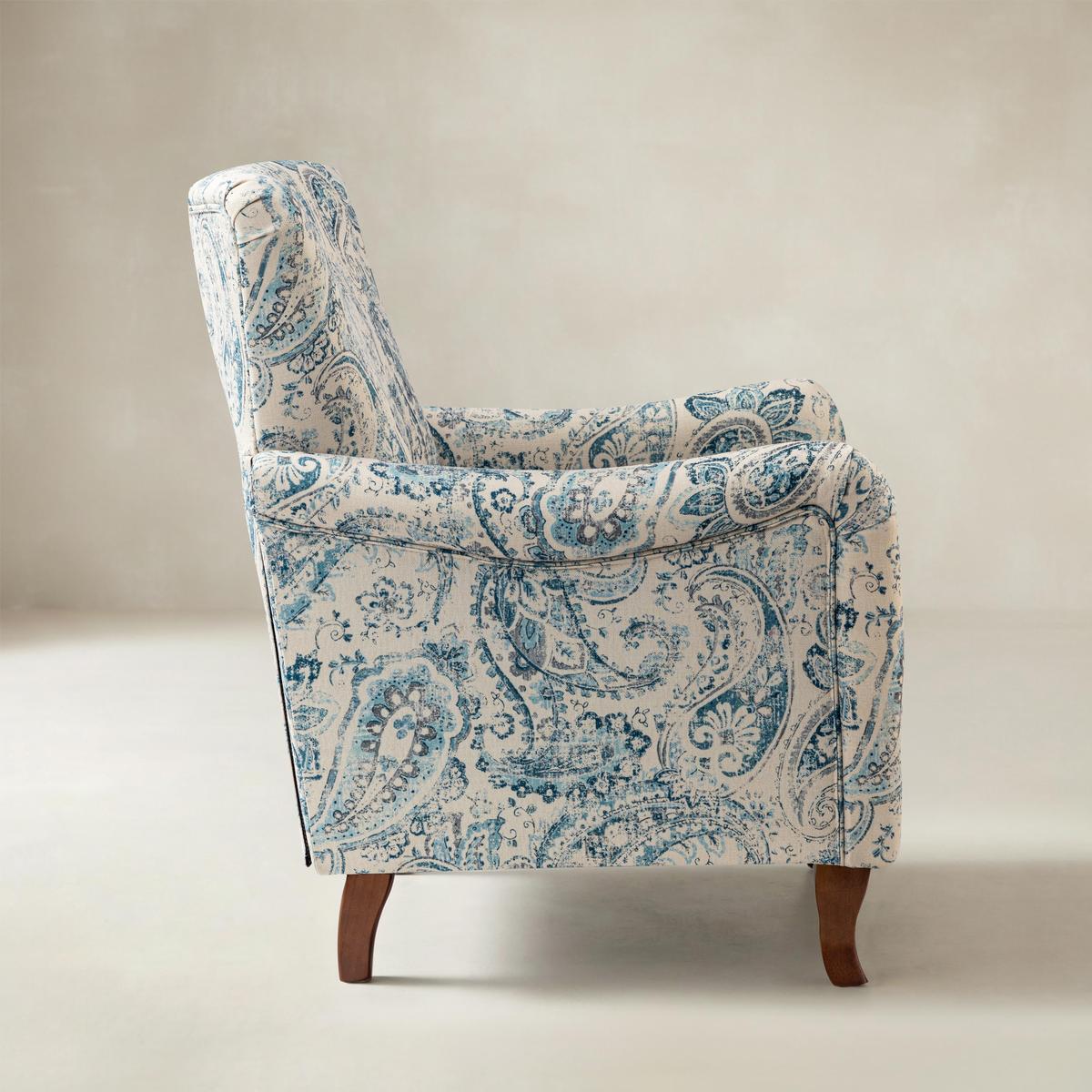 Raimund Farmhouse Floral Wingback Upholstered Armchair