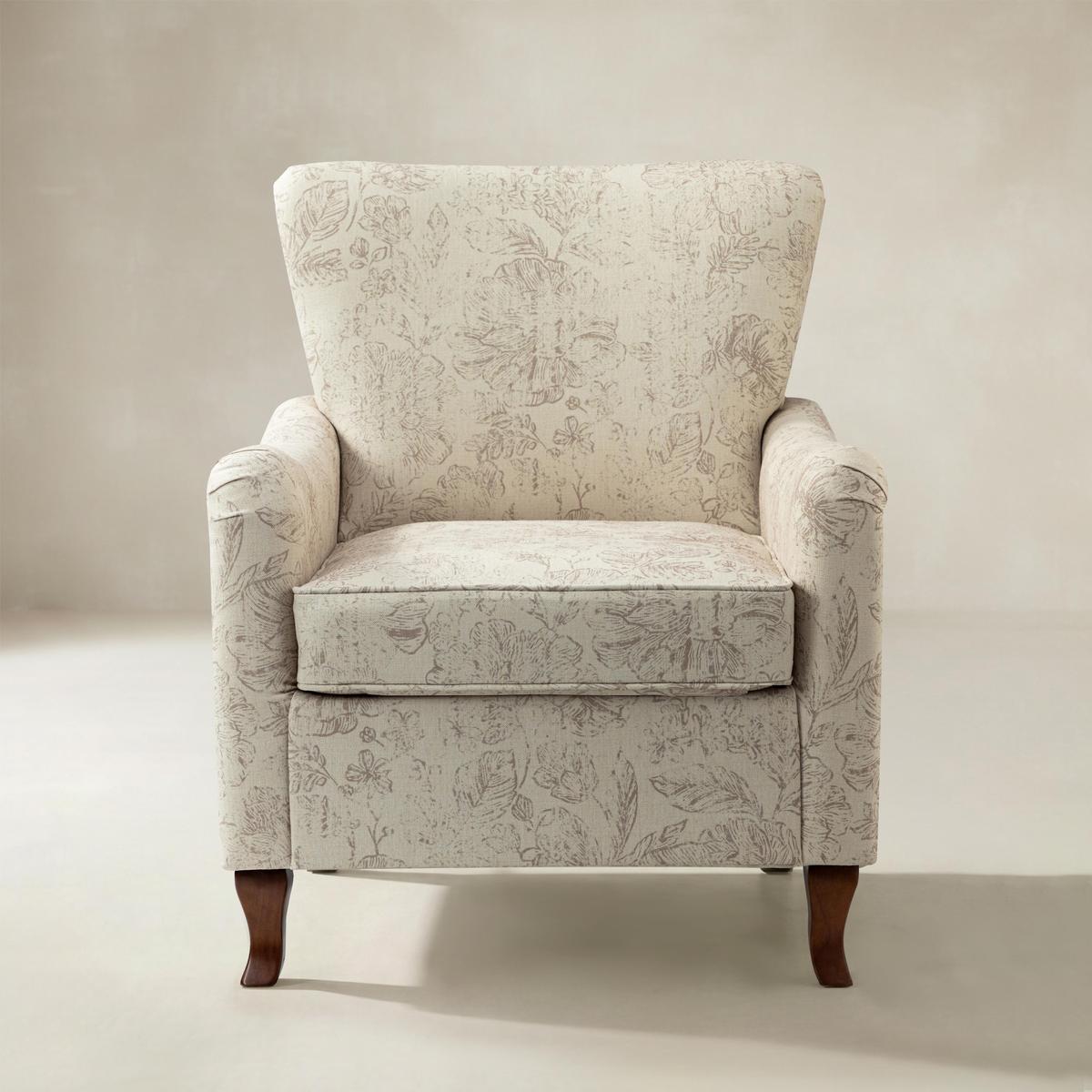 Raimund Farmhouse Floral Wingback Upholstered Armchair