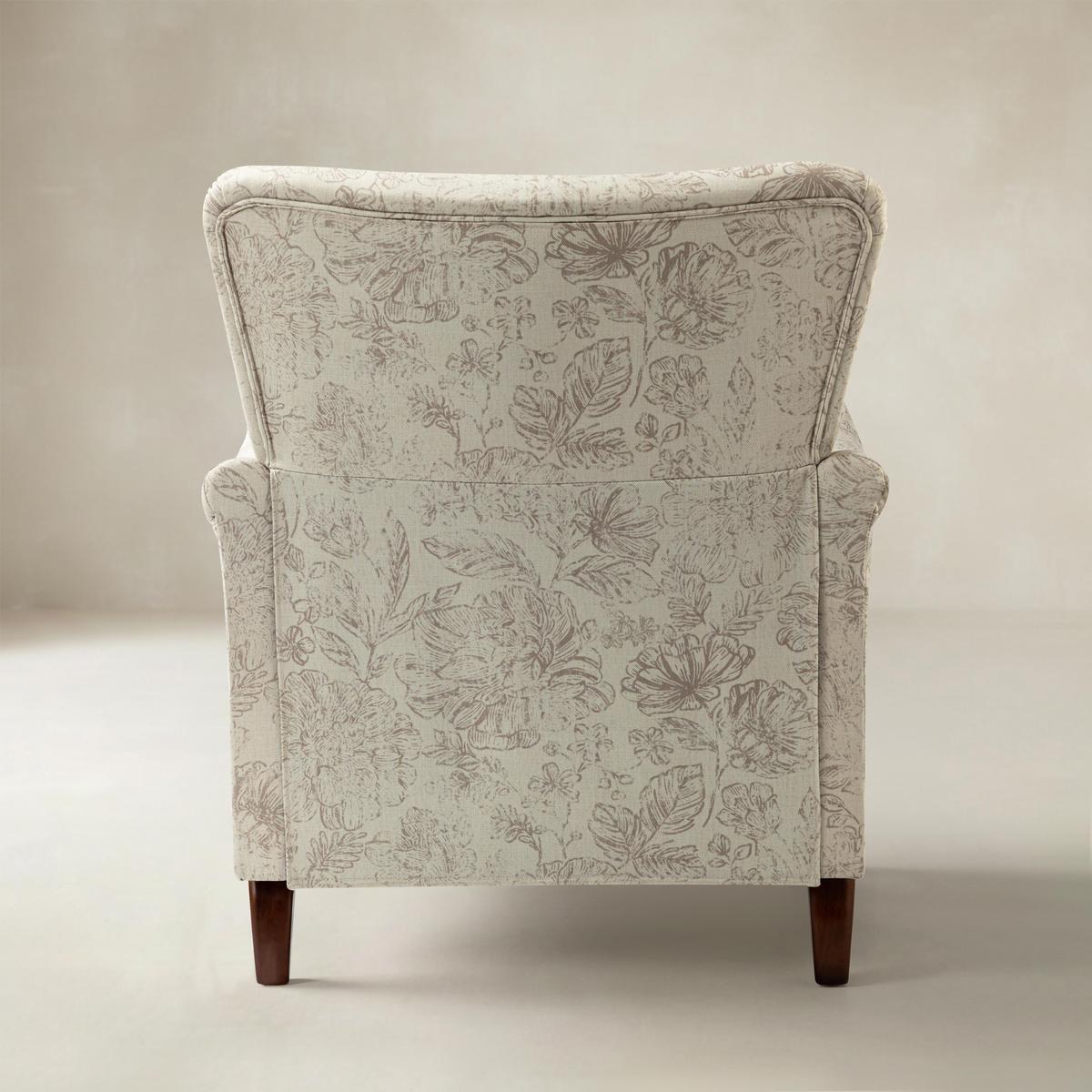 Raimund Farmhouse Floral Wingback Upholstered Armchair