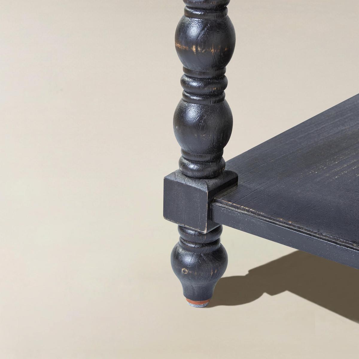 Ira Farmhouse Solid Wood End Table with Built-in Charging Outlets