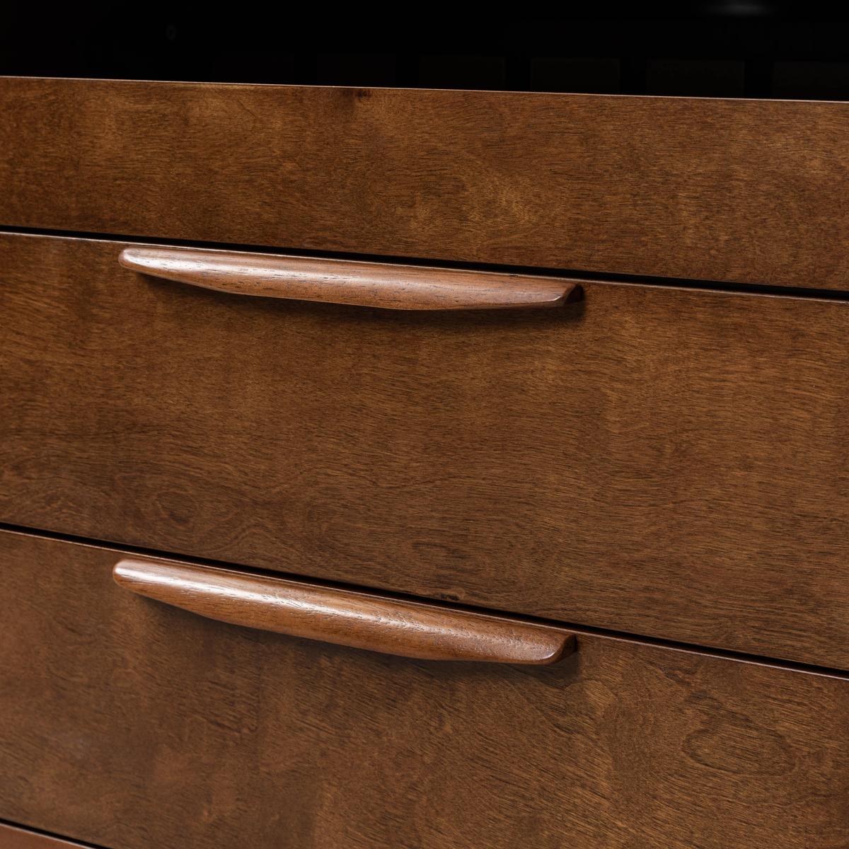 Janet 3 Drawer Mid Century Bedside Table with Charging Station