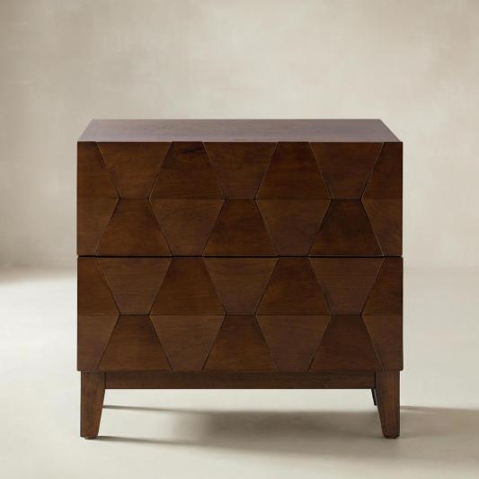 Kamu 2 - Drawer Bedside Table with Built-In Outlets