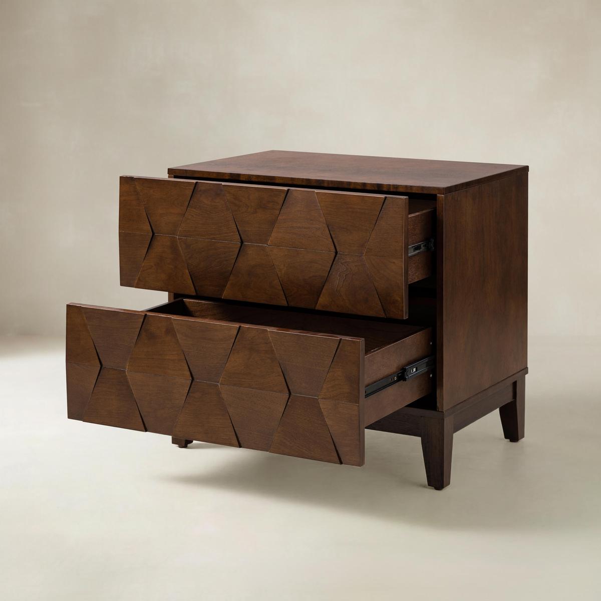 Kamu 2 - Drawer Bedside Table with Built-In Outlets