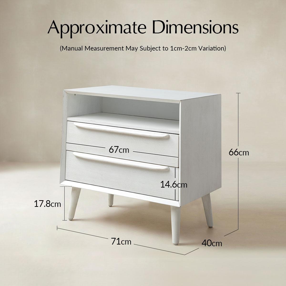 Lilian Mid-Century Bedside Table with Charging Station & Shelf