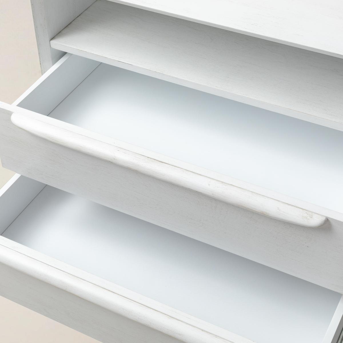 Lilian Mid-Century Bedside Table with Charging Station & Shelf