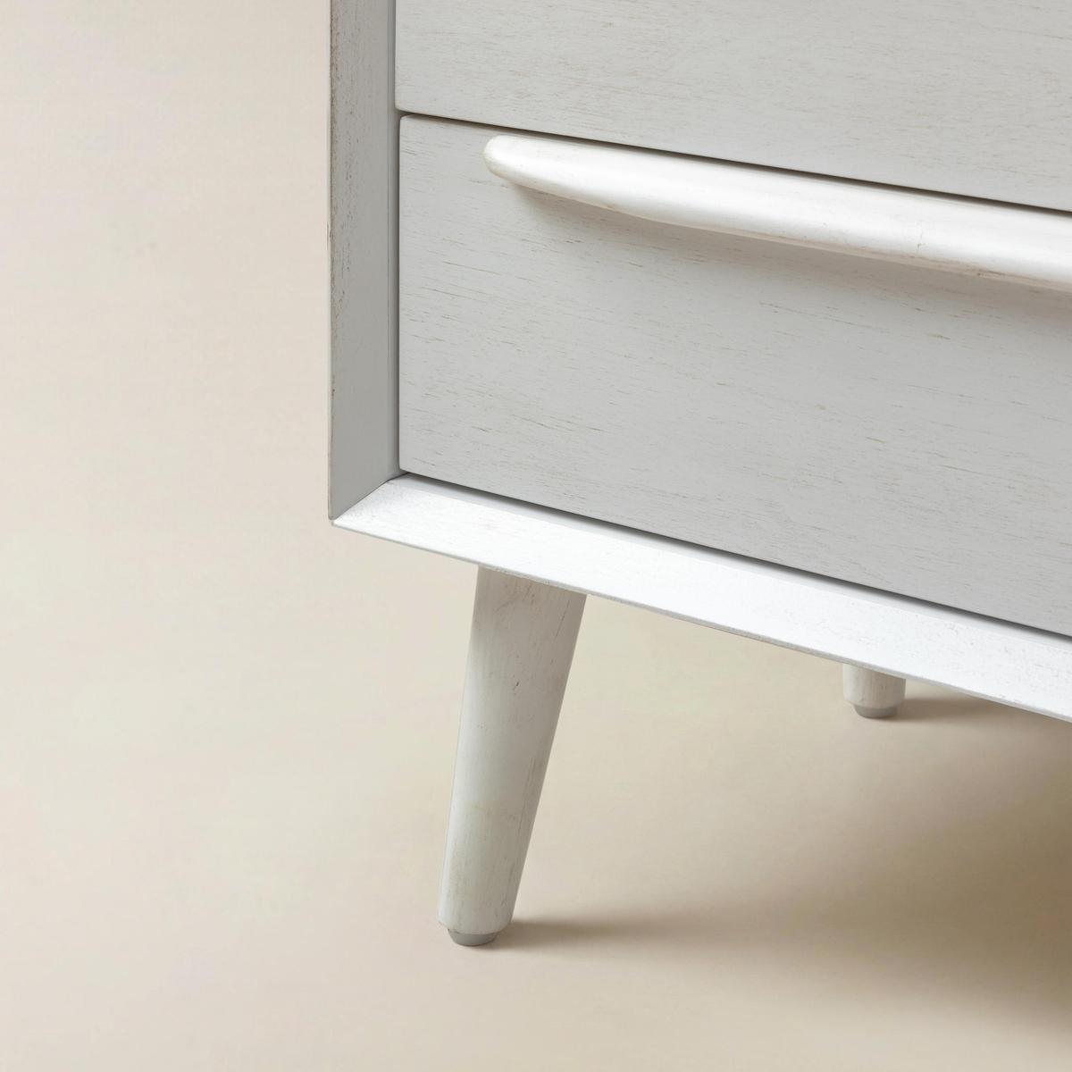 Lilian Mid-Century Bedside Table with Charging Station & Shelf